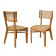Chaise en bois d'acacia avec osier brun clair Netro