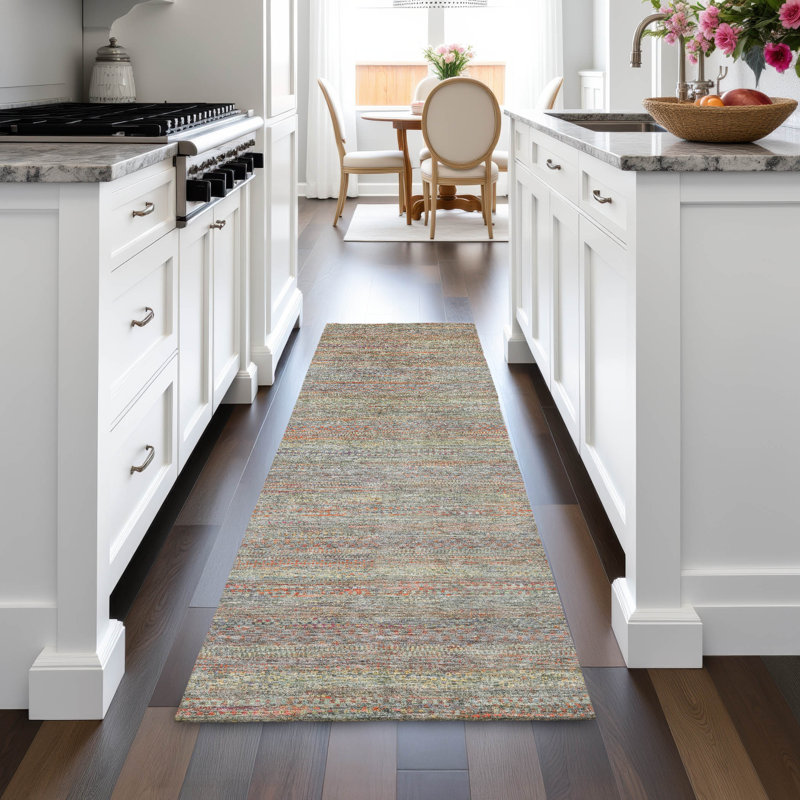 Machine Washable Indoor/Outdoor Oden ACN2148 Striped Rug, Runner 2'3" x 7'6"