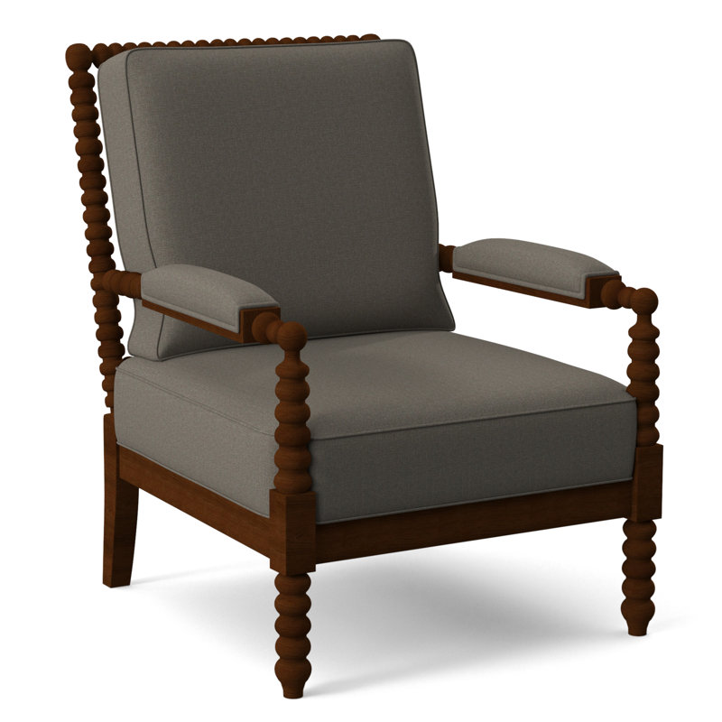 Lind Island 29" Wide Lounge Chair, Coffee Finish, Gray Sugar Performance; 0863-84