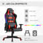 Chaise de bureau Vinsetto Racing avec lumière DEL RVB