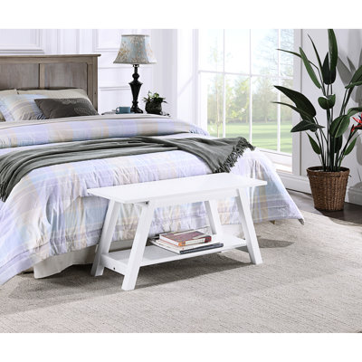 Banc en bois massif avec tablette d'une longueur de 36,10 po convenant à la chambre à coucher, au vestiaire, au rangement, à la salle à manger et au salon, etc.