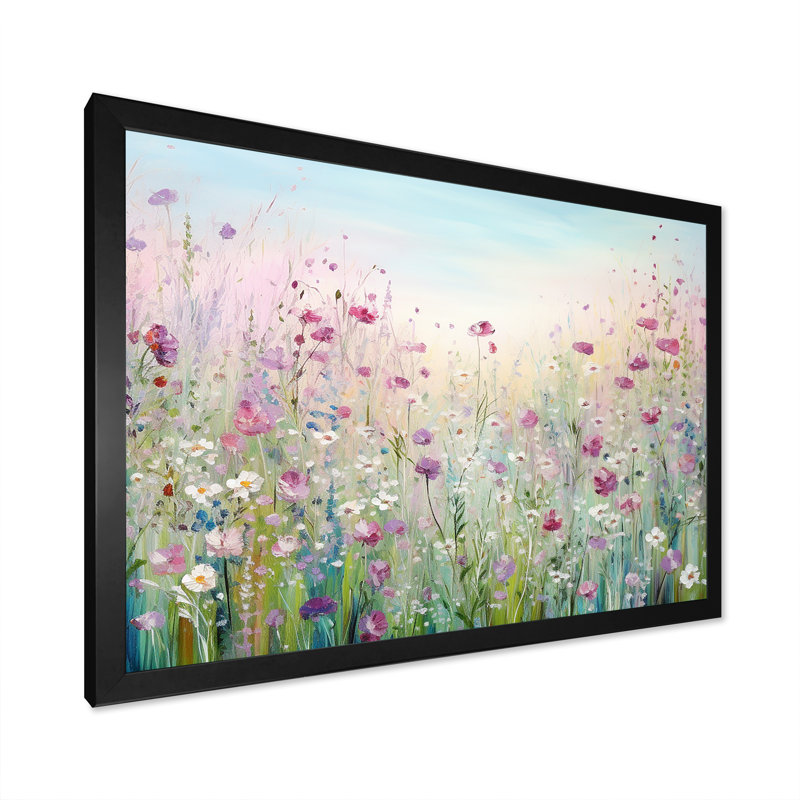 Art sur toile, "Fleurs sauvages", Cadre photo unique, H 12 po x l 20 po, Noir