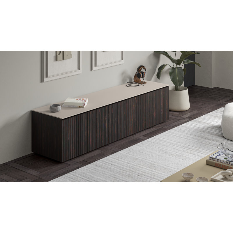 Manhattan 245, Medium Walnut, Matte Taupe, Speaker-Integrated Cabinet - MW/TG