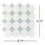 Thassos White Marble Octagon and Blue Celeste Clover Moasic Wall and Floor Tile