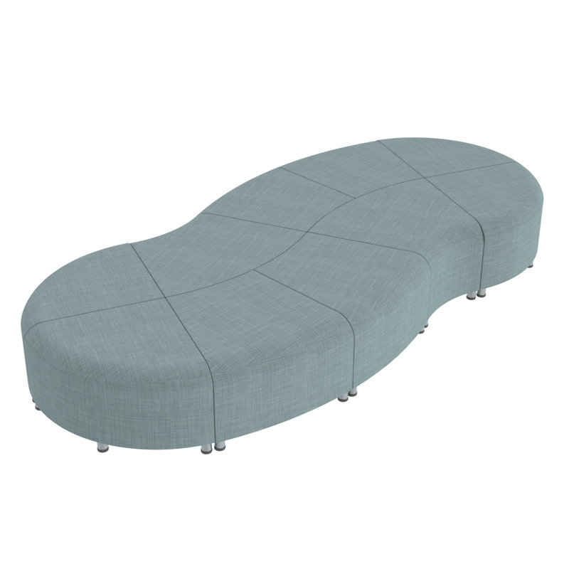 Ensemble de 10 chaises Pro Wave Connect Curved Wave, Bleu ciel