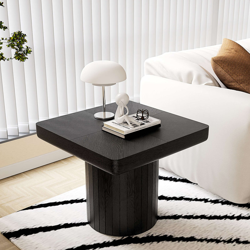 Ensemble de tables basses gigognes Modern Wood, Noir, naturel