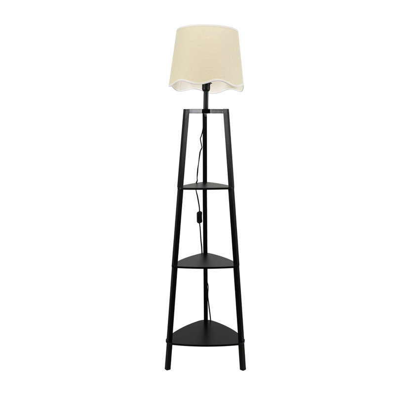 Arleigh 156.2cm Traditional Floor Lamp, Natural, Black, No