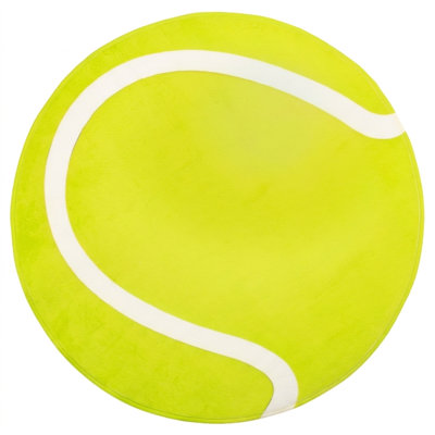 30-Inch Round Non-Slip Tennis Ball Pattern Play Mat – Soft Kids & Baby Rug for Playrooms & Classrooms