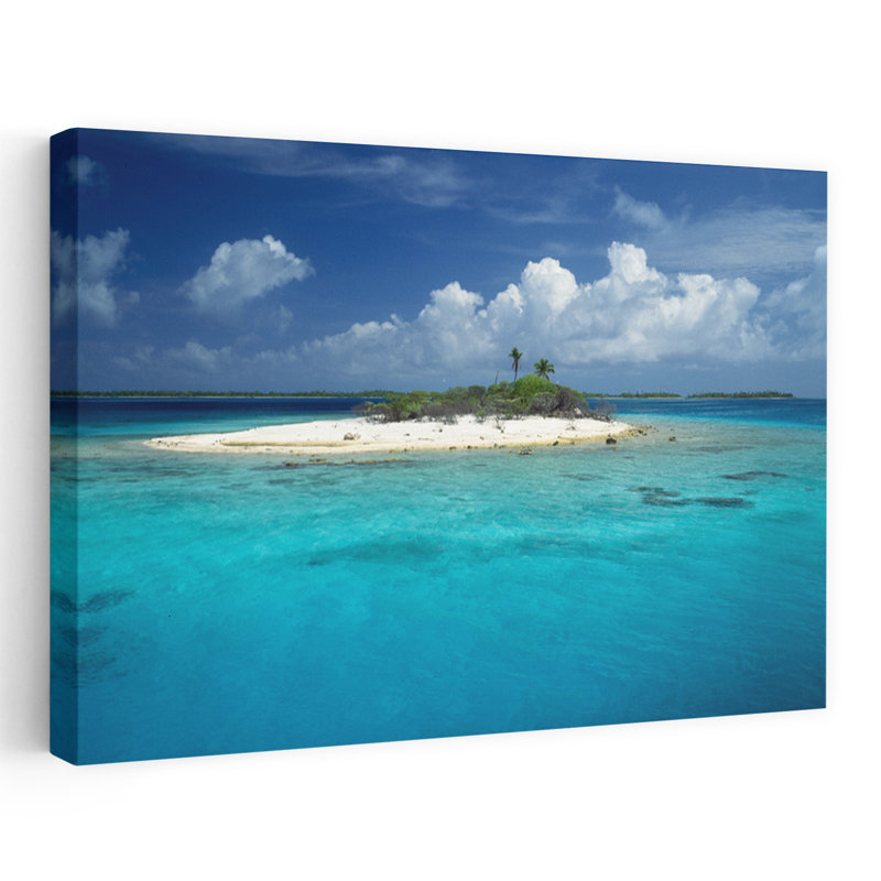 Nuage au-dessus d'une île Rangiroa, Polynésie française, paysage contemporain abstrait, art naturel, H 16 po x l 24 po