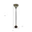 Lampe sur pied de 62 po de forme traditionnelle brune avec abat-jour en verre teinté blanc et brun