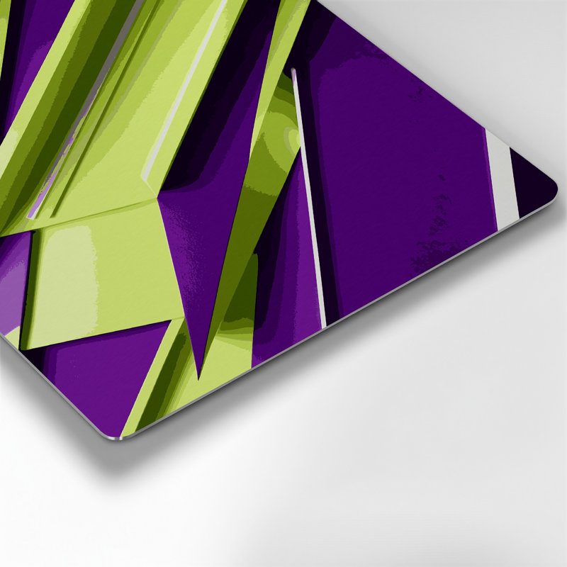 «Geometric Abstraction 49», art mural en métal mauve, H 16 po x l 16 po