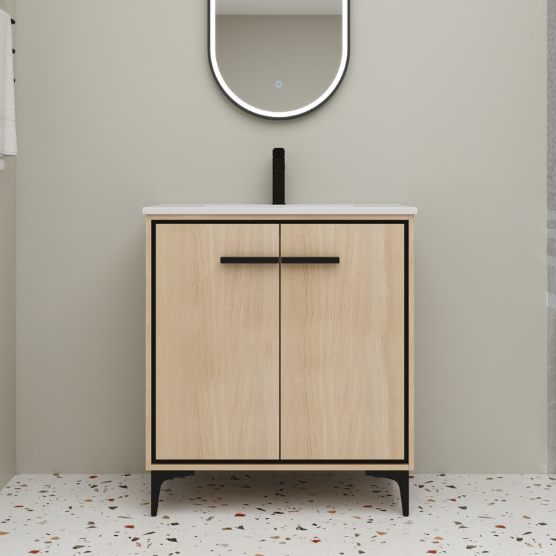 Meuble-lavabo simple 30 po avec plateau en céramique Achillea