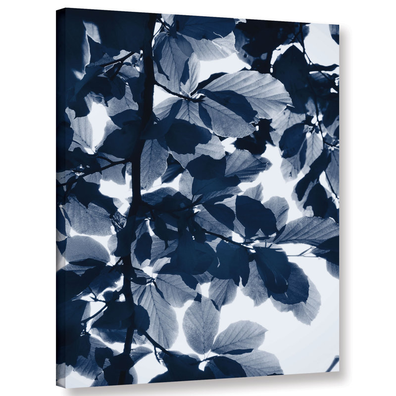 « indigo leaves », reproduction d’impression sur toile, H 36 po x l 48 po x P 2 po