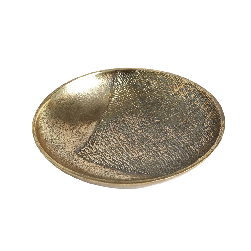 Linen Round Tray-Brass-Sm