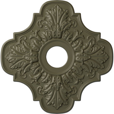 Médaillon de plafond Endurathane Preston, DE 17 1/2 po x P 4 po x P 1 po (convient aux auvents jusqu'à 4 po), fini craquelé à la bière à la main peint à la main