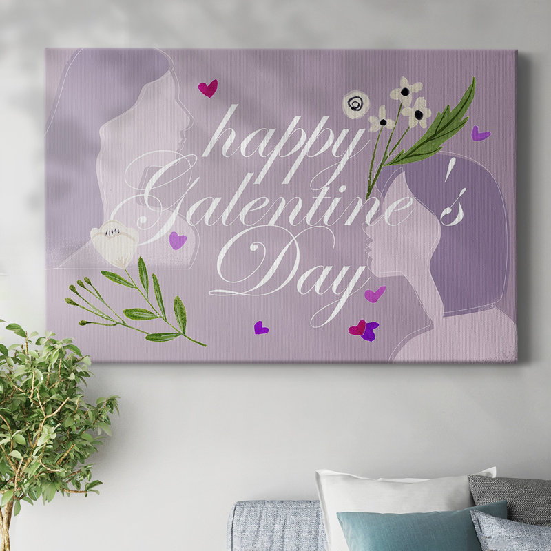 Happy Galentine's Day Collection A-Gallery Wrapped Canvas, 12" H x 18" W
