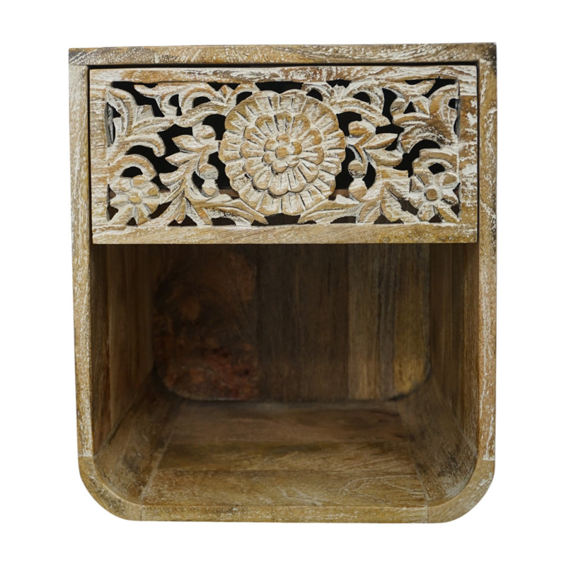 Solid Wood Wall Mounted Nightstand/side Table