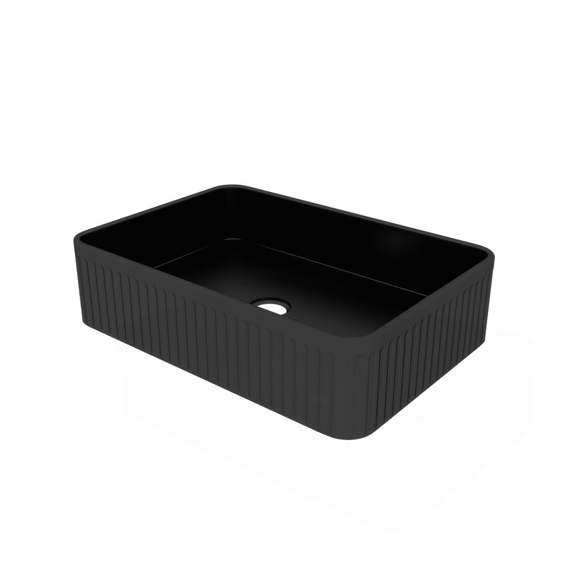 Bb17, lavabo et robinet en céramique noir intégrés NON inclus (n'inclut que le lavabo de salle de bain)