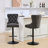 Modern Pu Leather Swivel , Adjustable Seat Height And Comfortable Back (black, 2 Bar Stools, 2-366795450