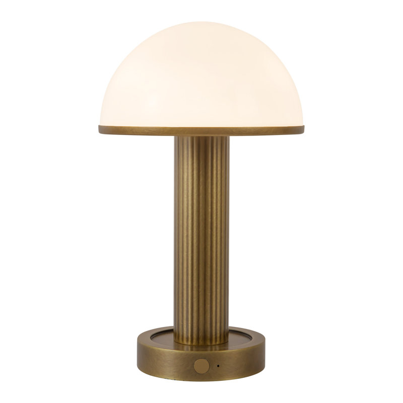 Vienna 9-in Black dimmable LED Table Lamp, Vintage Brass