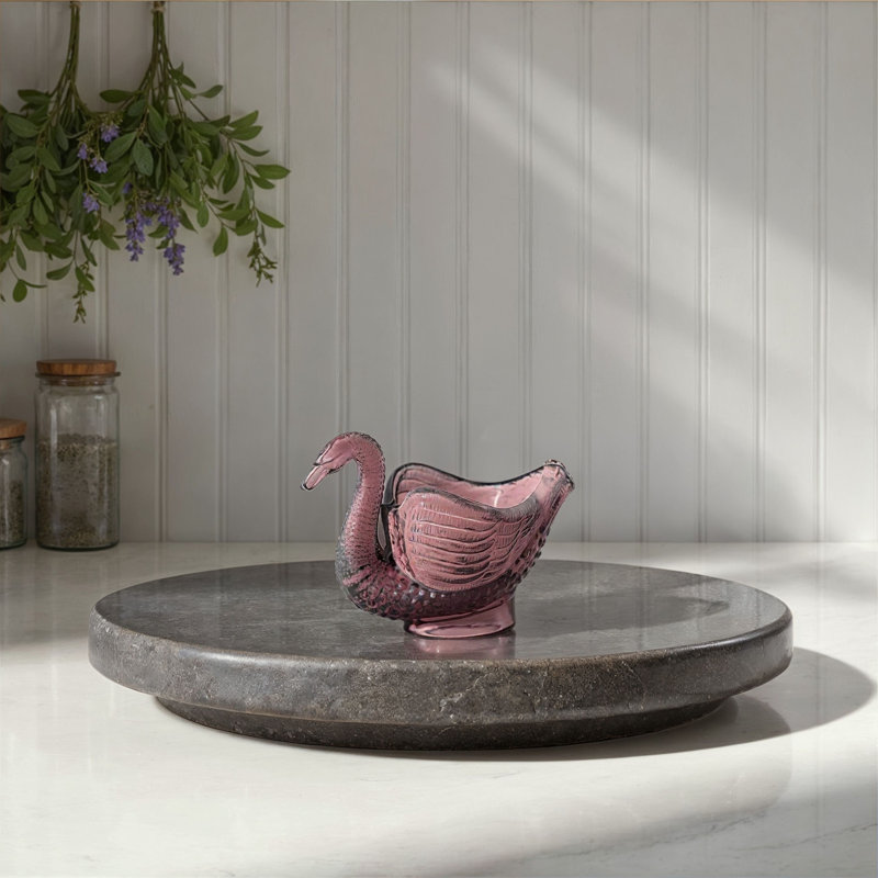 Glass Swan Shaped Dish