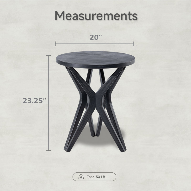 Table de bout Moty, Noir