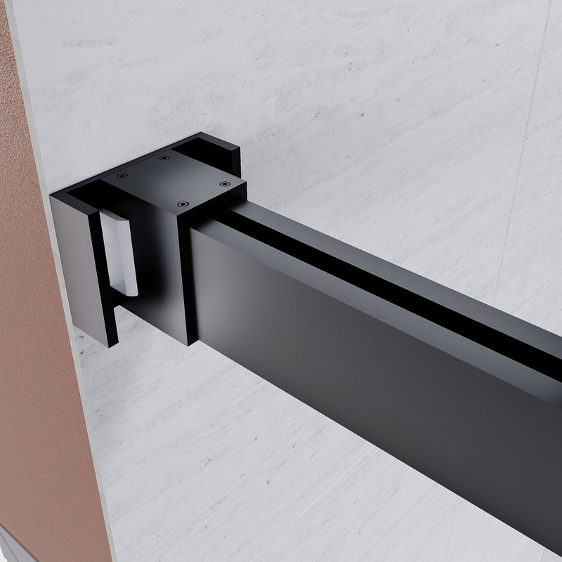 Frameless Sliding Shower Glass Door 56-60 In.W X 76 In. H,3/8"(10Mm) Thick Clear Tempered Glass,Heavy Duty Stainless Steel Hardwares,Matte Black,Bypass Shower Enclosure