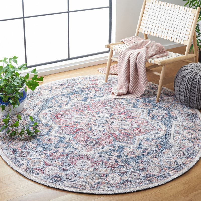 Classic Vintage Hand Tufted Performance Oriental Rug, Round 6'