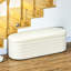 Banc de rangement blanc crème de 46 po. Revêtement en molleton. Utilisation dans la chambre à coucher, le salon, le vestibule. Coussin de siège confortable, espace caché. Structure en bois. Peut supporter un rangement de banc de 264 lb, molleton crème