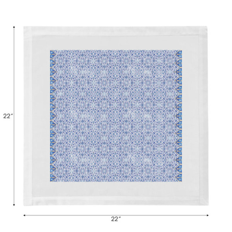 Iznik Cotton Sateen Dinner Napkins, Classic