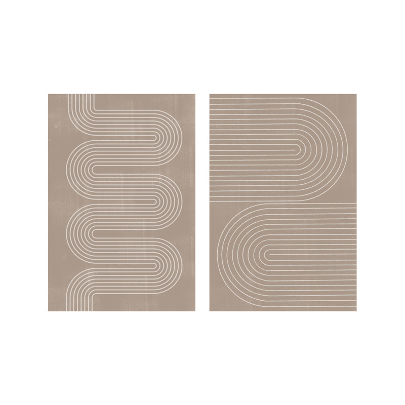 "Simple Arch", ensemble de deux encadrées d'art texturé, Noyer, H 40 po x l 60 po