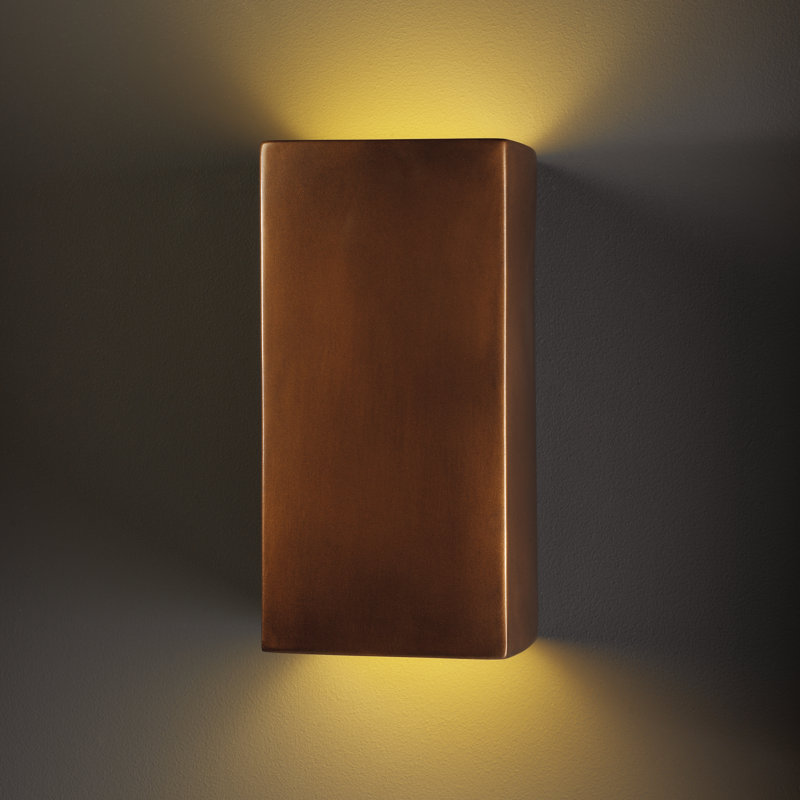 Krimhilde Ada Flush Mounted Sconce, 13.5" H x 7.25" W x 6.5" D, Antique Copper, Incandescent