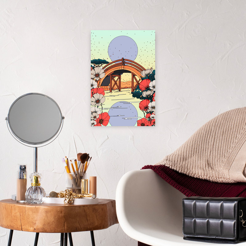 Contemporary Art Abstract Contemporary Minimalist Architecture Flower Wall Art 1 Piece Wrapped Canvas Wall Art