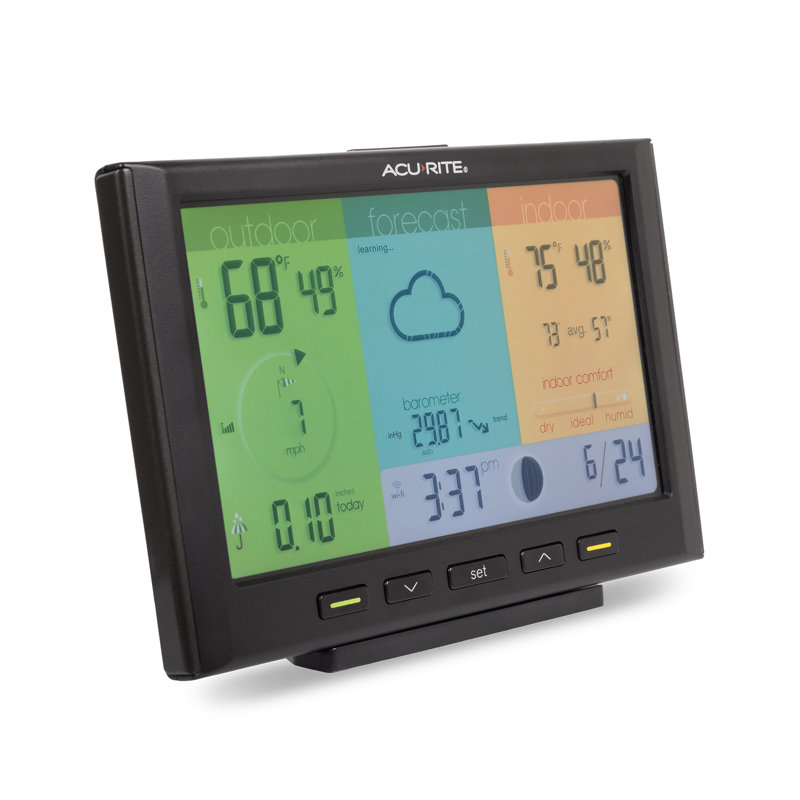 AcuRite Iris Home Weather Station with Built-In Barometer, Direct-to-Wi-Fi Color Display for Temperature, Humidity, Wind Speed/Direction, Rainfall (01547M)