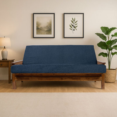 Memory Foam Infused Futon Mattress Washable Removable Cover, Heavy-Duty Zipper, Thick Foldable Sofa Bed Cushion For Guest Room, Apartment, Dorm (Frame by Ebern Designs