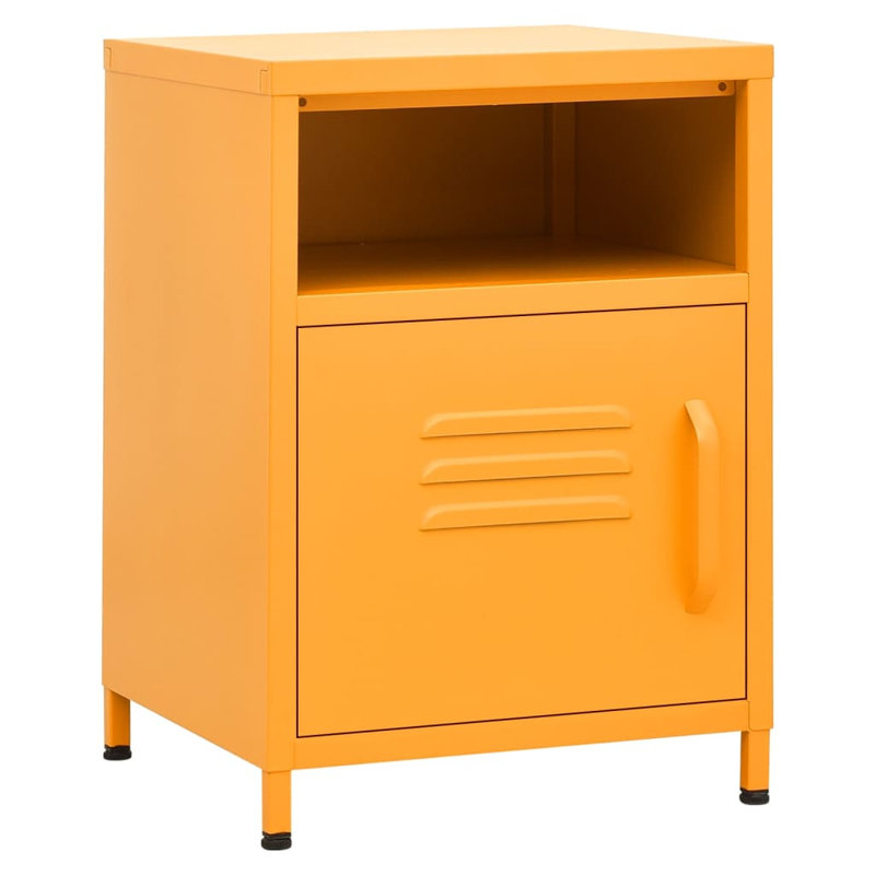 Bren 35cm W Steel Bedside Table, Yellow, Set of 2