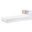 Mobilier de chambre à coucher simple avec tête de lit en bois d'ingénierie - Finition blanche sans sommier tapissier - Placage de pin 2 tons