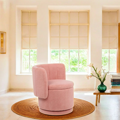 360° Swivel Storage Chair – Modern Upholstered Lounge Chair with Hidden Compartment (300 lb Capacity, Space-Saving Design)