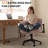 Armchair Criss Cross Chairs, Swivel Vanity Chair with Adjustable Flip-up Arms and Wheels, Wide Seat Office Chair with 3 Layer Cushions-1377327075