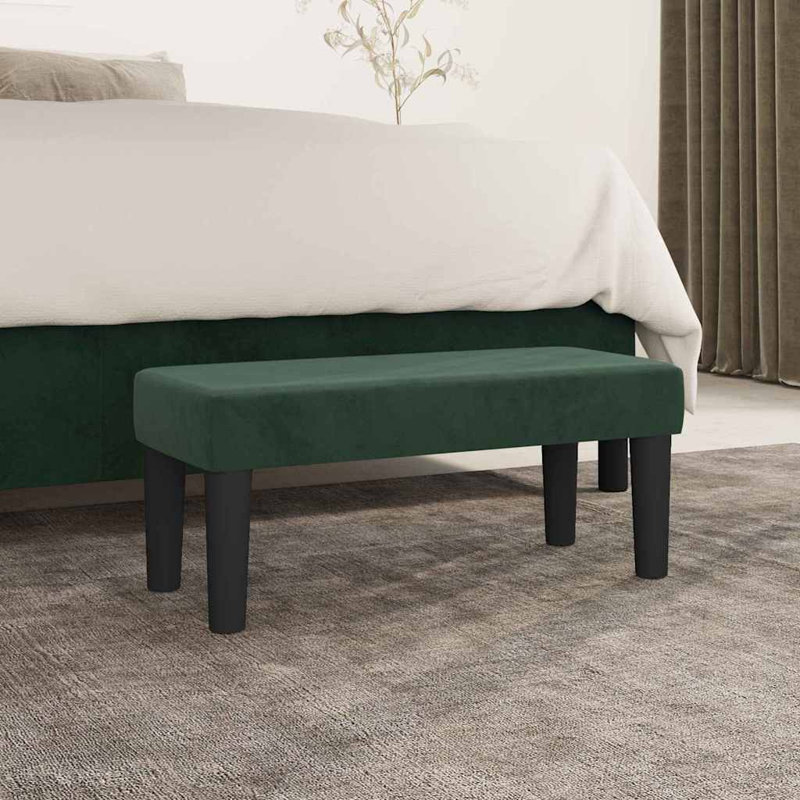 Upholstered Bench, 30 cm H x 70cm W x 30cm D, Dark Green