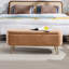 Banc de rangement en fausse fourrure Camel