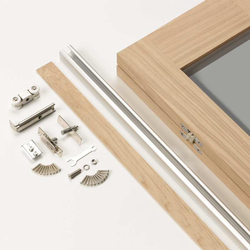 Etna Oak Glazed Bi-Fold Door Unfinished