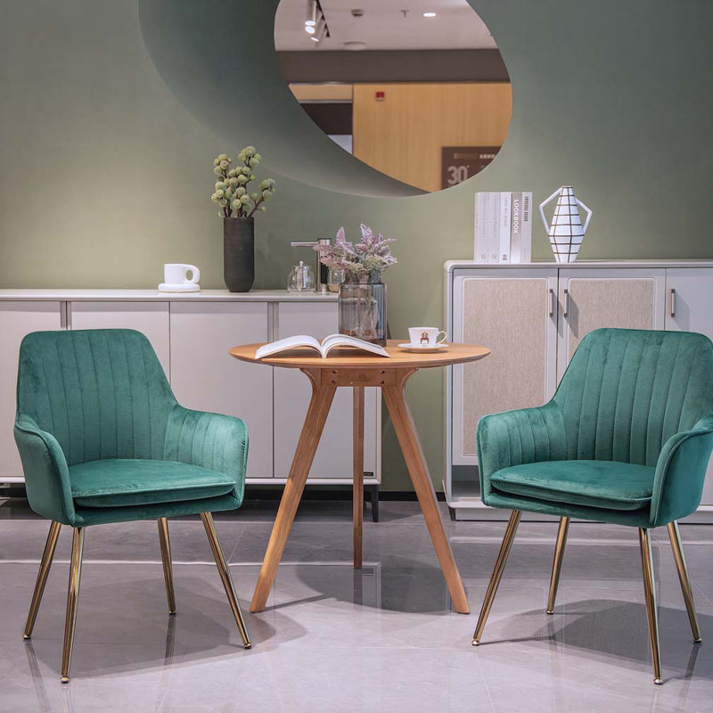 Chaises d'appoint avec pieds en métal, Vert