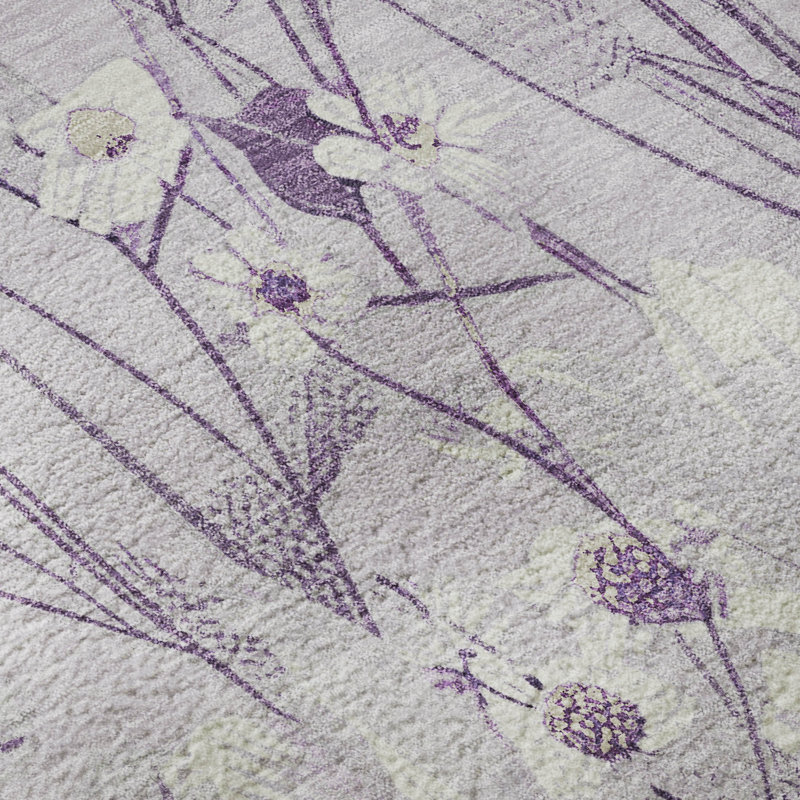 Premium Machine Washable Sykora AMF1500 Floral Rug, Rectangle 1'8" x 2'6"