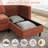 77.5'' W Modular L-Shaped Sofa With Storage Chaise And USB Charge-262689963