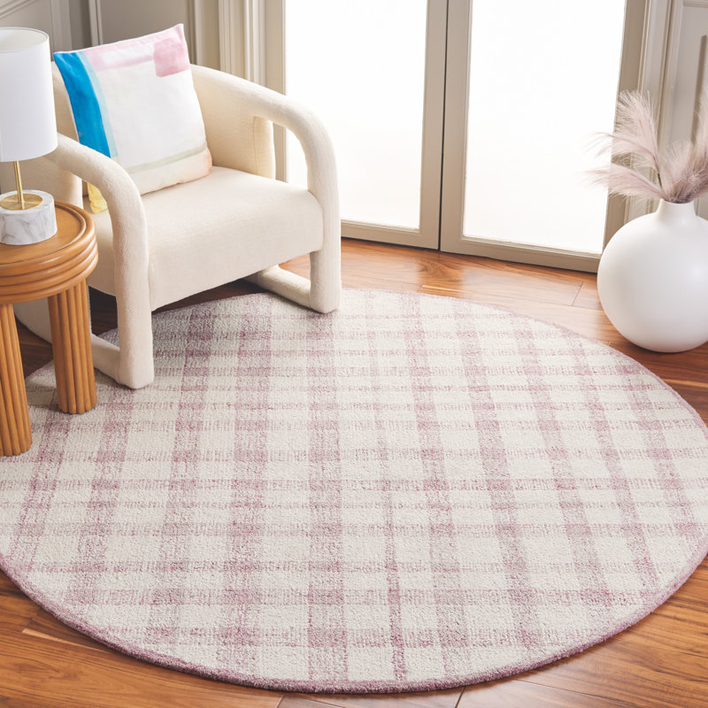 Chauncey Tufted Performance Plaid Rug, Round 6"