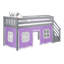 Lit mezzanine simple avec escalier et rideau de jeu Glyndon Kids-697345409-675131972