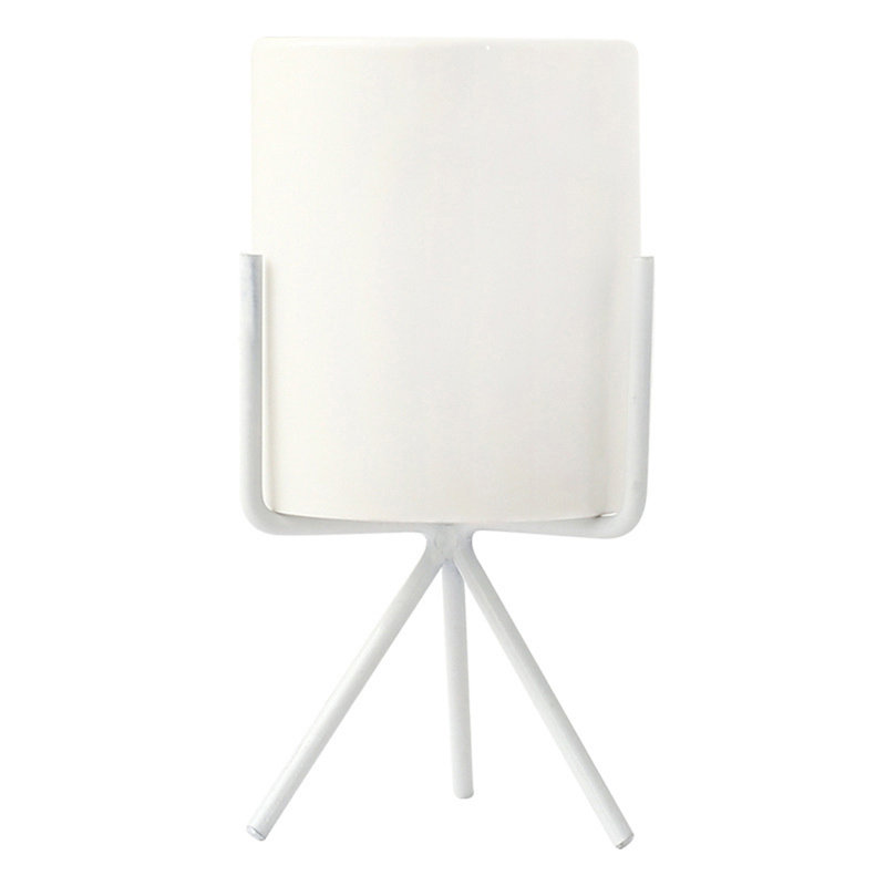 Romana Ceramic Pot Planter, White, 16.5cm H x 8cm W x 8cm D