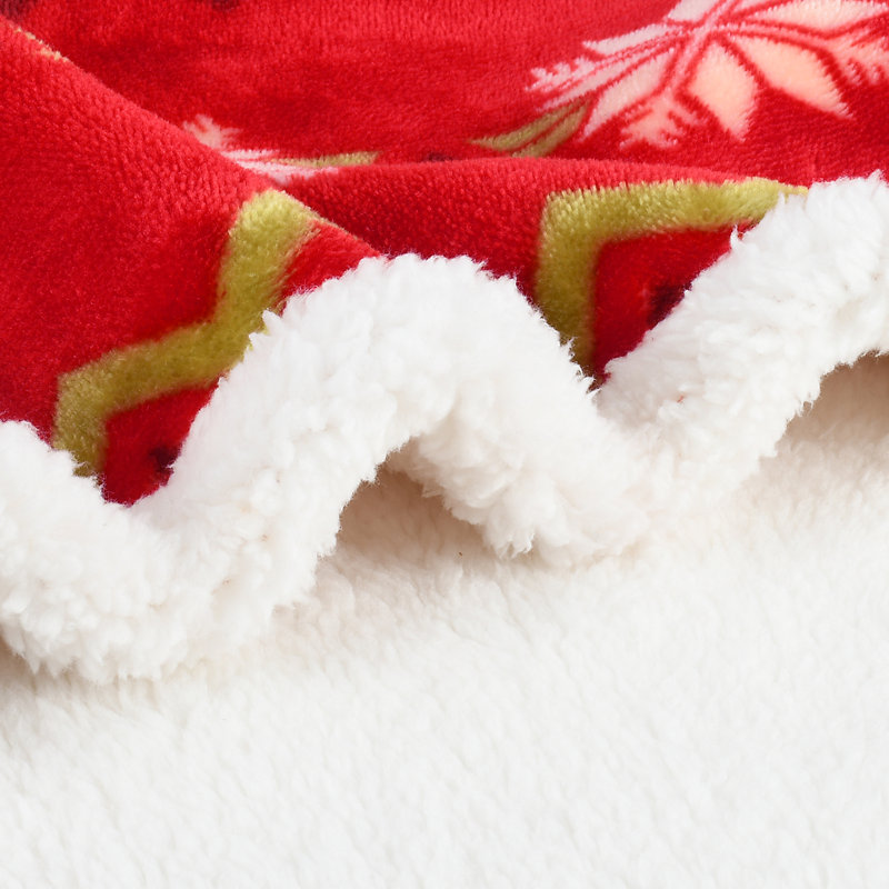 Red and White Reversible Sherpa Fleece Patriotic Blanket