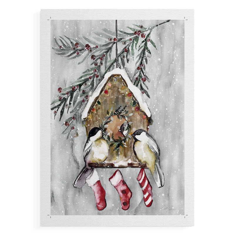 Oiseaux d'hiver - impression sur toile seulement - non encadrée, H 27 po x l 18 po
